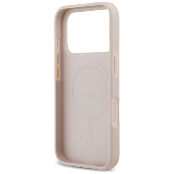 Guess Mobilskal till iPhone 17 Pro MagSafe 4G Circle Classic Logo - Rosa Rosa