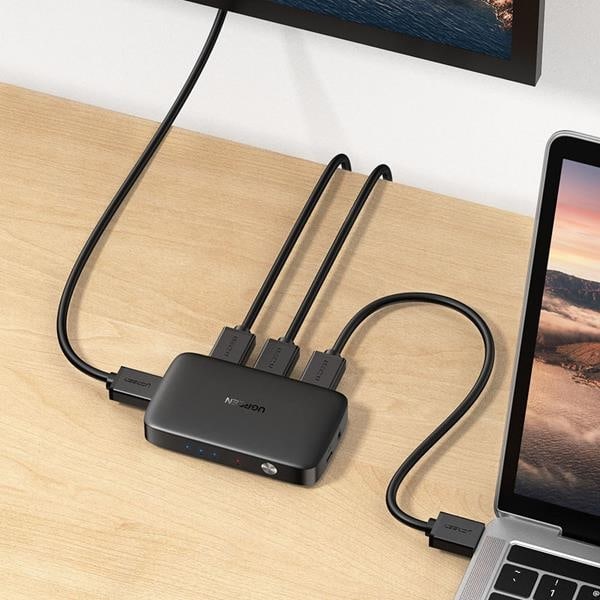 Ugreen Splitter Switch HDMI - 3x HDMI 4K 30Hz - Svart Svart