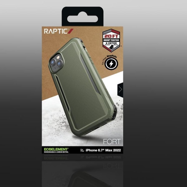 Raptic iPhone 14 Plus -kotelo Magsafe Fort Armored - vihreä