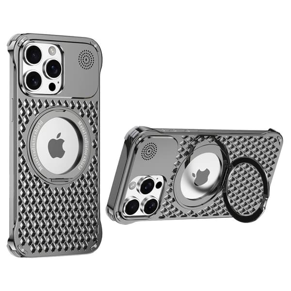 R-JUST RJ64 Mobilskal till iPhone 14 Pro Aluminium Grå Cooling Case