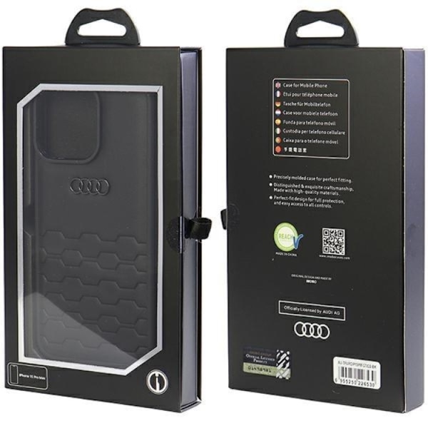 Audi iPhone 15 Pro Mobilskal Syntetiskt Läder - Svart Svart