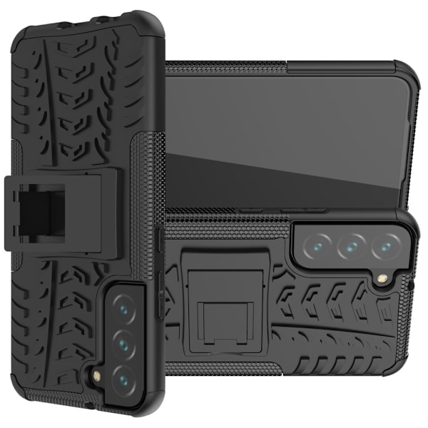 Tire Texture Kickstand Cover Galaxy S22 Plus 5G - Sort Black
