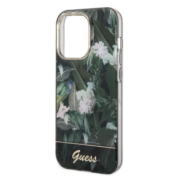 GUESS iPhone 14 Pro Cover Jungle Collection - Grøn Grön