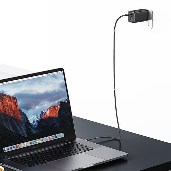 USAMS SY Series USB-C/USB-C Kabel flätad 240W 1,2 m SJ727USB01 – Stål