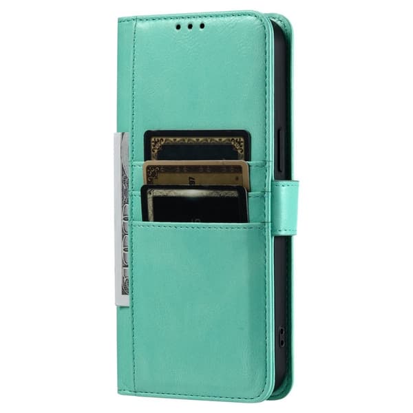 Samsung Galaxy S26 Plus Skal PU Läder 6 Kortfack - Mintgrön