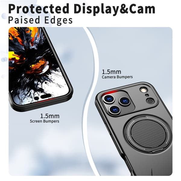 Mobilskal till iPhone 17 Pro Max MagSafe Rotating Kickstand Svart