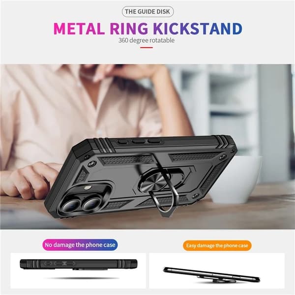Mobilskal till iPhone 16 Plus med Kickstand - Svart Svart