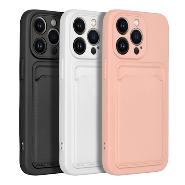 Forcell iPhone 12/12 Pro Skal Korthållare - Rosa