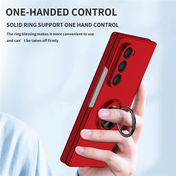 Mobilskal till Galaxy Z Fold7 5G Rotatable Ring Kickstand - Röd Röd