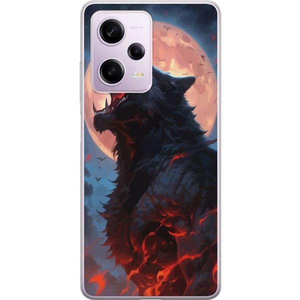 Telefontaske til Xiaomi Redmi Note 12 Pro med hylende ulv