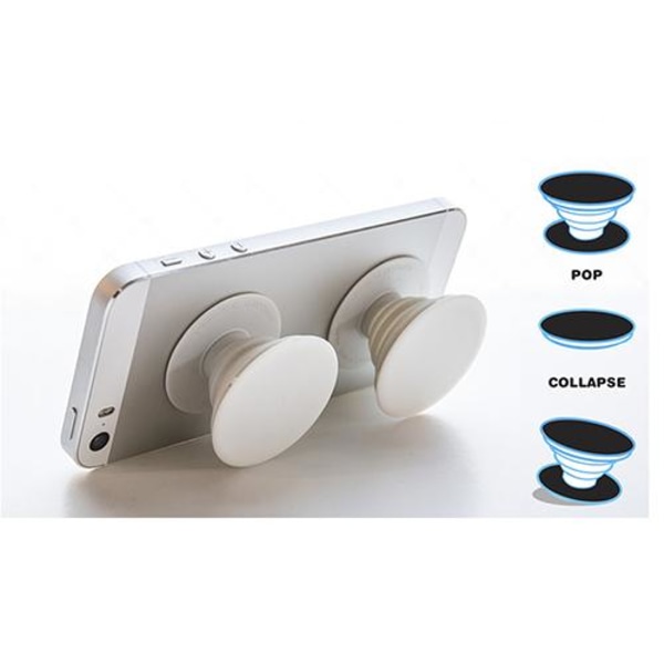 Pyöreä kimaltava kännykkäteline / kännykkäkahva - valkoinen White