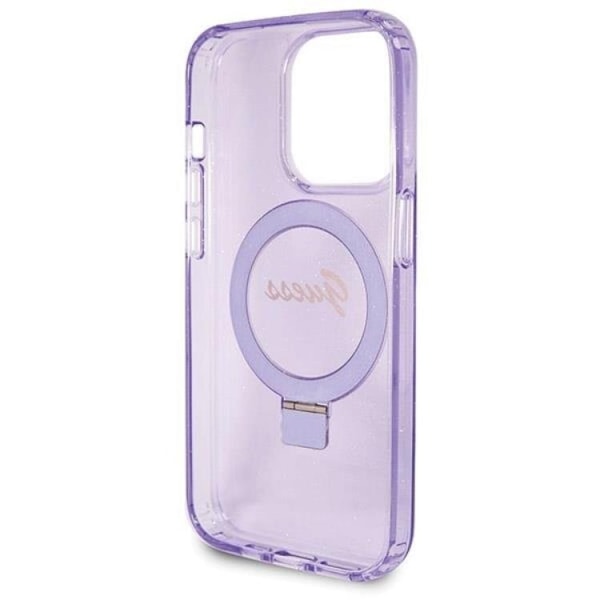 Guess Mobilskal till iPhone 14 Pro Max Magsafe Script Glitter Lila