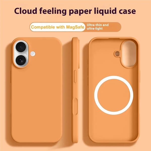 Mobilskal till iPhone 17 MagSafe Ultra Thin Silicone - Sunset Orange Orange