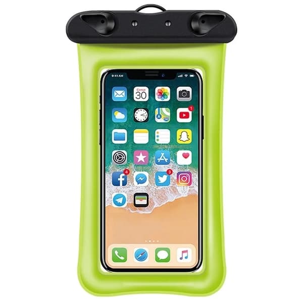 Vattentät Mobilfodral max 7.2" med Snöre - Grön Grön