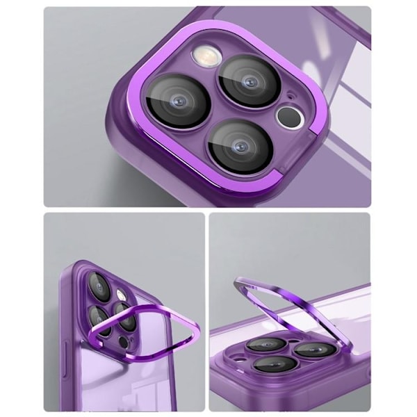 iPhone 15 Plus Mobilskal Electroplating Kickstand - Svart Svart