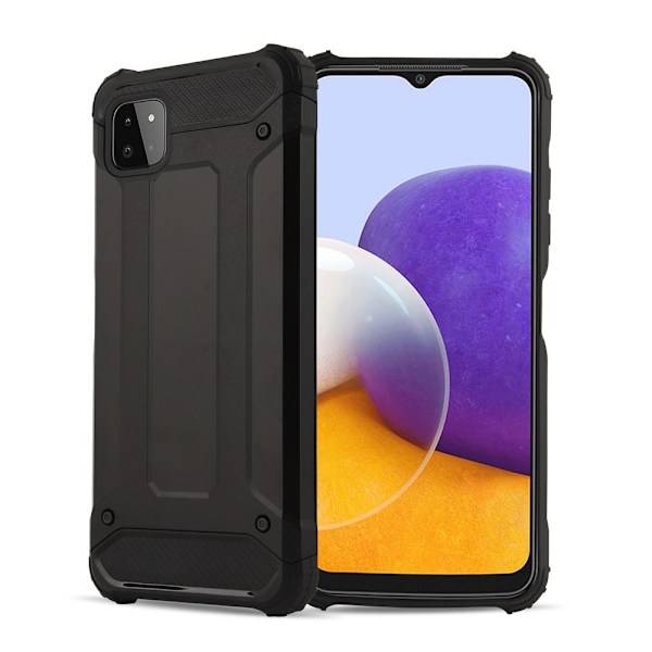 Galaxy A22 5G Skal Hybrid Armor Tough Rugged - Svart Svart
