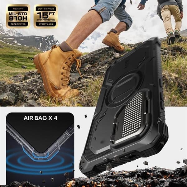 SupCase Telefontaske til Galaxy S25 Ultra Magsafe IBLSN Armorbox - Sort Svart