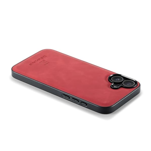 DG.MING Mobilskal till iPhone 17 PU Läder Hybrid Röd