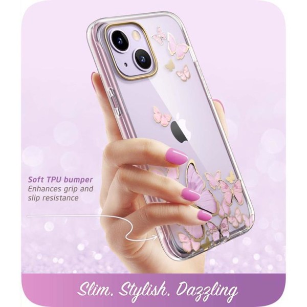 SupCase iPhone 14 Plus -kuori Cosmo - violetti rusetti