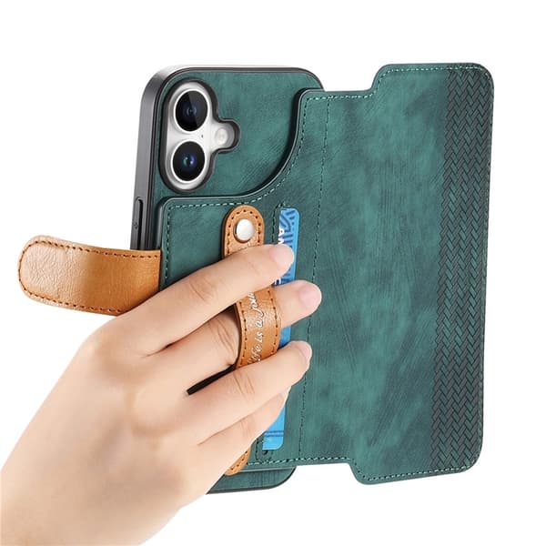 Plånboksfodral För iPhone 17 Armband Kickstand - Grön Grön