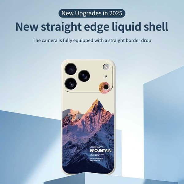 Mobilskal till iPhone 17 Pro Blue Snow Mountain Pattern TPU - Lila Lila