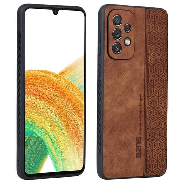 AZNS Samsung Galaxy A33 5G Plånboksfodral Konstläder - Brun