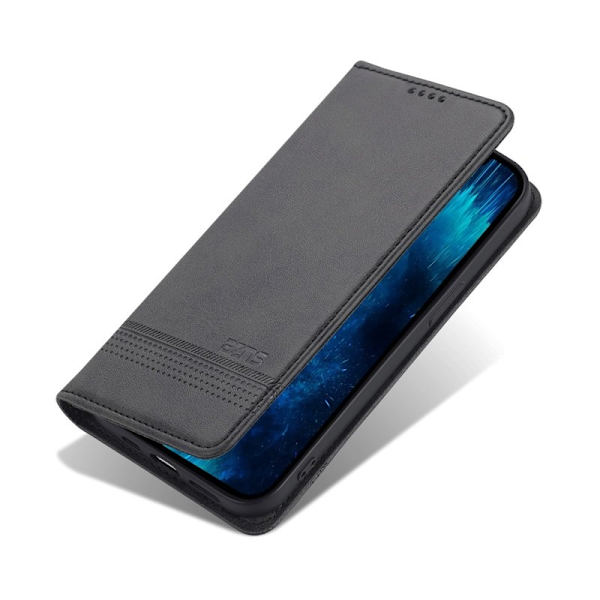 AZNS iPhone 14 Pro Max Plånboksfodral Konstläder - Svart