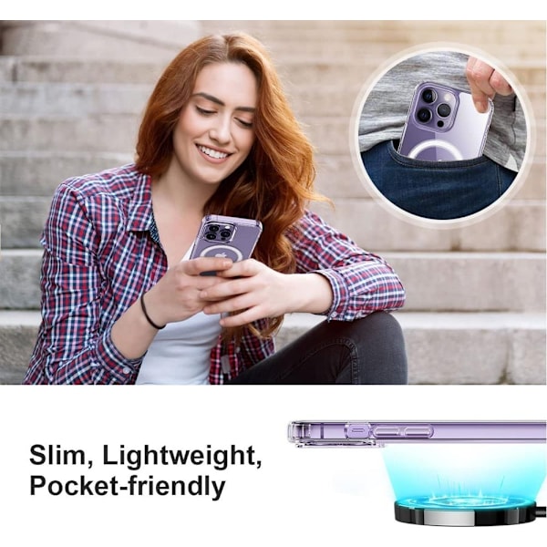 BOOM iPhone 15 Pro Mobilskal Magsafe TPU - Transparent