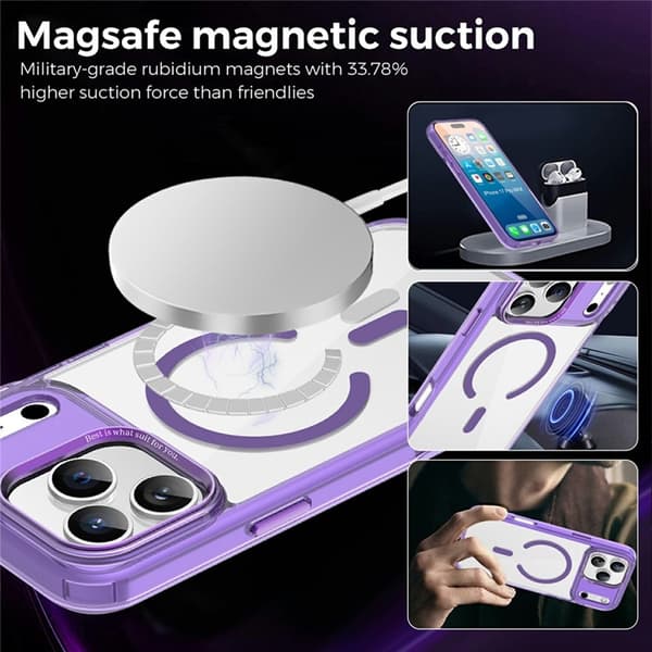 Mobilskal till iPhone 17 Pro MagSafe Transparent TPU+PC - Lila Lila