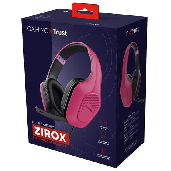 Trust GXT 415P Zirox Gamingheadset - Rosa