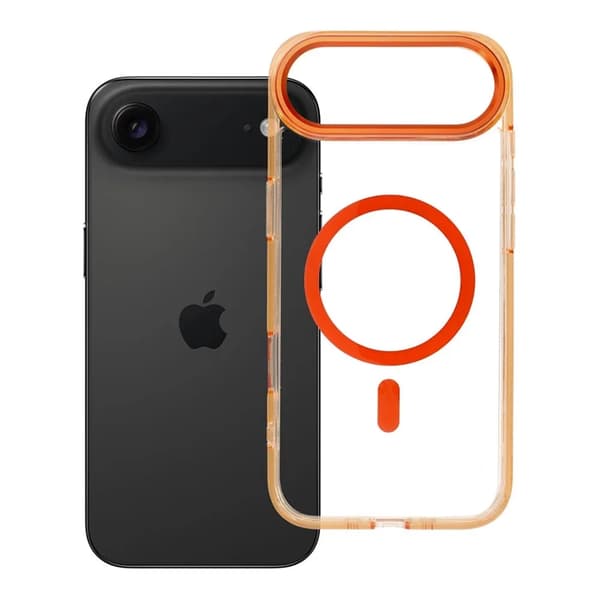 Mobilskal För iPhone Air MagSafe Frame Clear Hybrid - Orange Orange