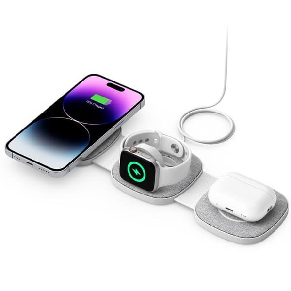Tech-Protect 3-i-1 trådløs oplader Magsafe iPhone Apple Watch AirPods Grå