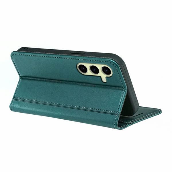 Plånboksfodral för Samsung Galaxy S26 Plus Magnetiskt Konstläder - Grön