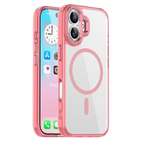 Mobilskal till iPhone 17 MagSafe TPU+PC Transparent - Rosa Rosa