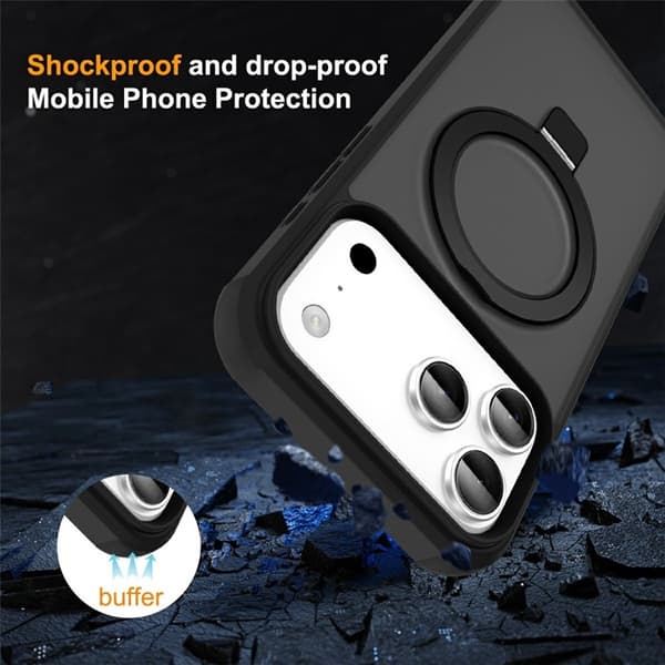 Mobilskal till iPhone 17 Pro Max MagSafe TPU+PC Kickstand - Svart Svart