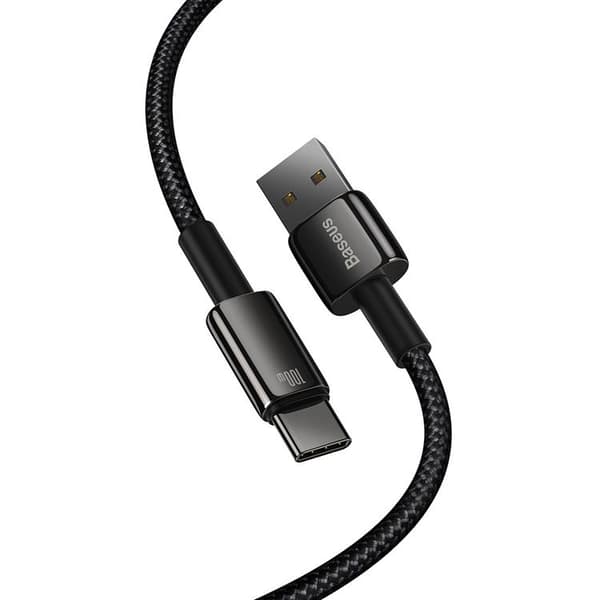 Baseus Tungsten USB-A til USB-C Kabel 100W 1m - Sort Black