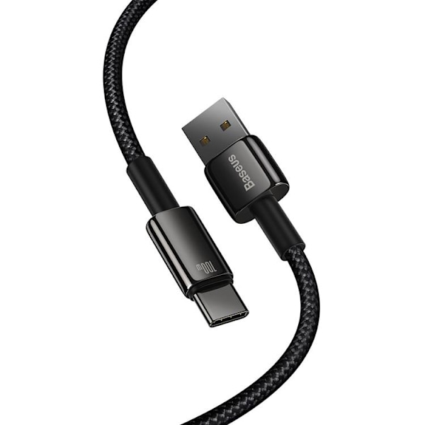 Baseus Tungsten USB-C till USB-A kabel 100W 1m - Svart Svart