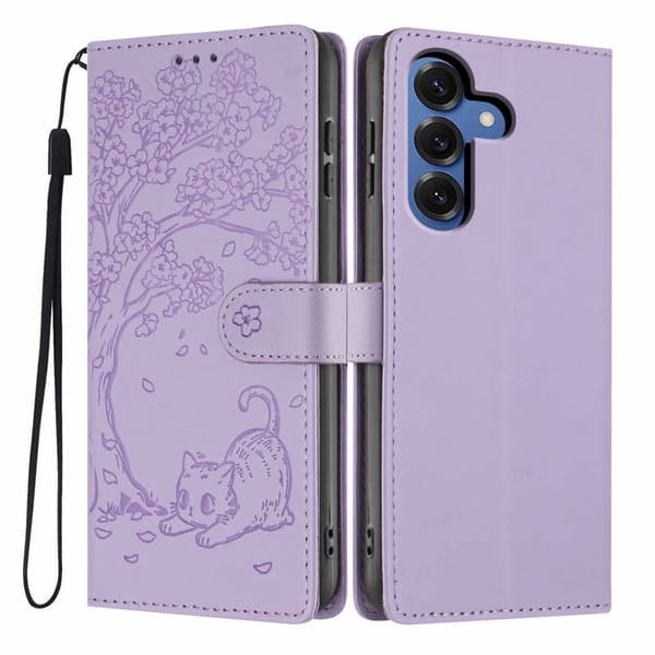 Plånboksfodral för Samsung Galaxy S26 Plus Ställfunktion Konstläder - Lila