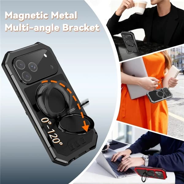 R-JUST Mobilskal till iPhone 17 Pro Max Magsafe Kickstand Svart
