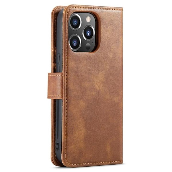 DG.MING iPhone 14 Pro Max Plånboksfodral Split Detachable Flip - Brun