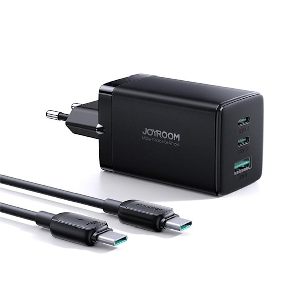 Joyroom Väggladdare GaN 65W USB/2x USB-C - Svart Svart