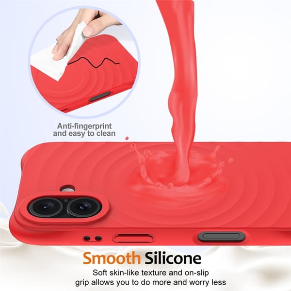 Mobilskal till iPhone 17 MagSafe Silikon Ripple Liquid - Röd Röd