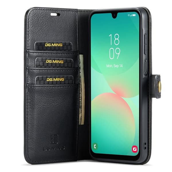 DG.MING Samsung Galaxy A26 5G Plånboksfodral Äkta läder Svart