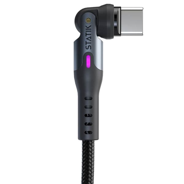 STATIK Kabel 360 Pro Magnetisk Tip USB-C/Lightning/MicroUSB Sort 1m