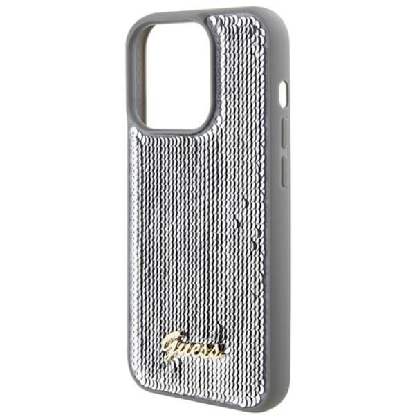 Guess iPhone 15 Pro Max Mobilskal Sequin Script Metal - Silver