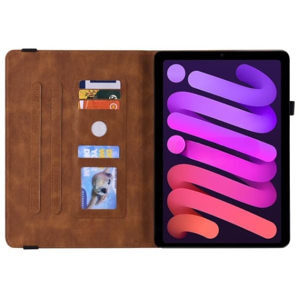 iPad mini 6 (2021) -kotelo Imprinted Butterfly Flower - Ruskea Brun