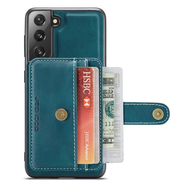JEEHOOD Detachable Konstläder Plånboksfodral för Samsung Galaxy S20 Plus - Blå
