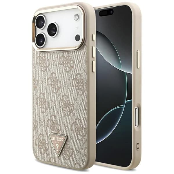 Guess Mobilskal till iPhone 17 Pro Max MagSafe 4G Triangle Logo - Rosa Guld Rosa