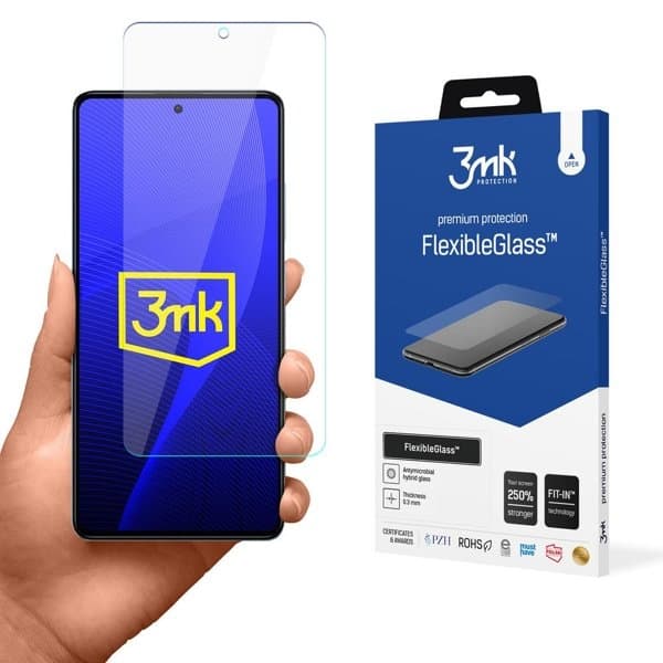 3MK Xiaomi Redmi Note 12 Pro Hybrid Okrossbart Glas FlexibleGlass Transparent