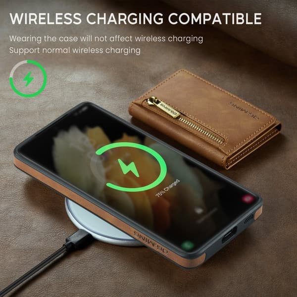 DG.MING Plånboksfodral för Samsung Galaxy S21 Ultra 5G - Brun